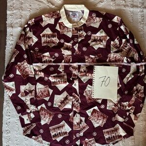 Texas Ranger Western Shirt by Wrangler Cream and Maroon